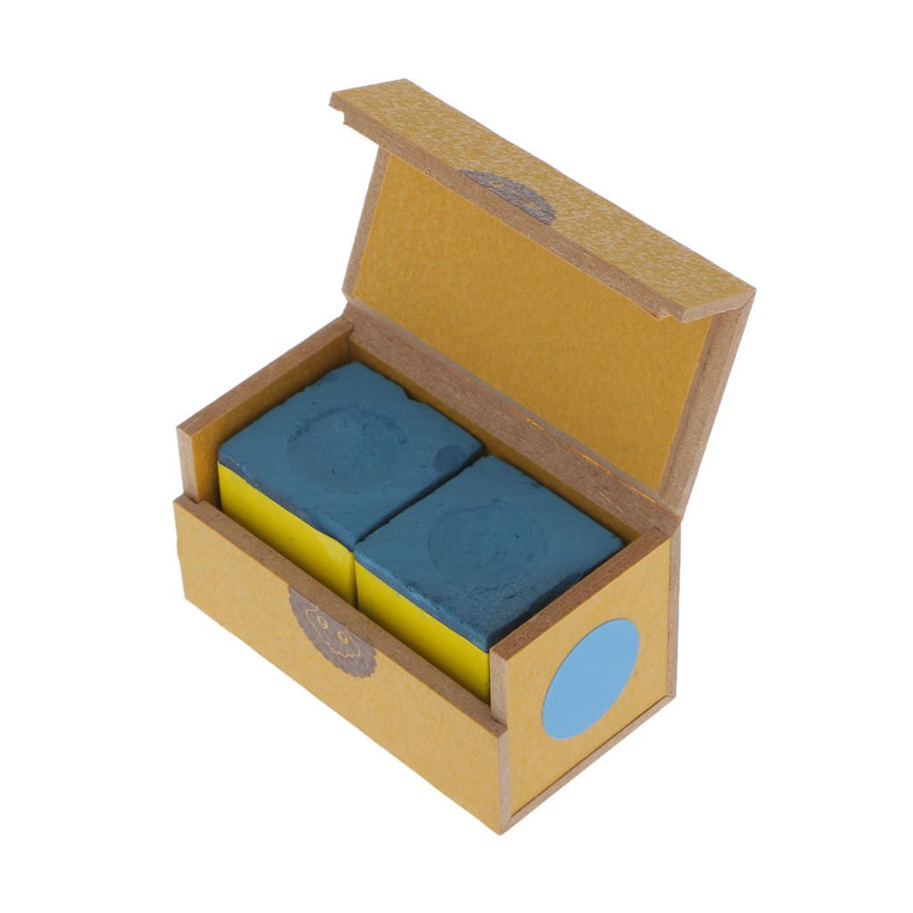 2 Pieces Cubes Pool Cue Tip Table Chalk Snooker Blue