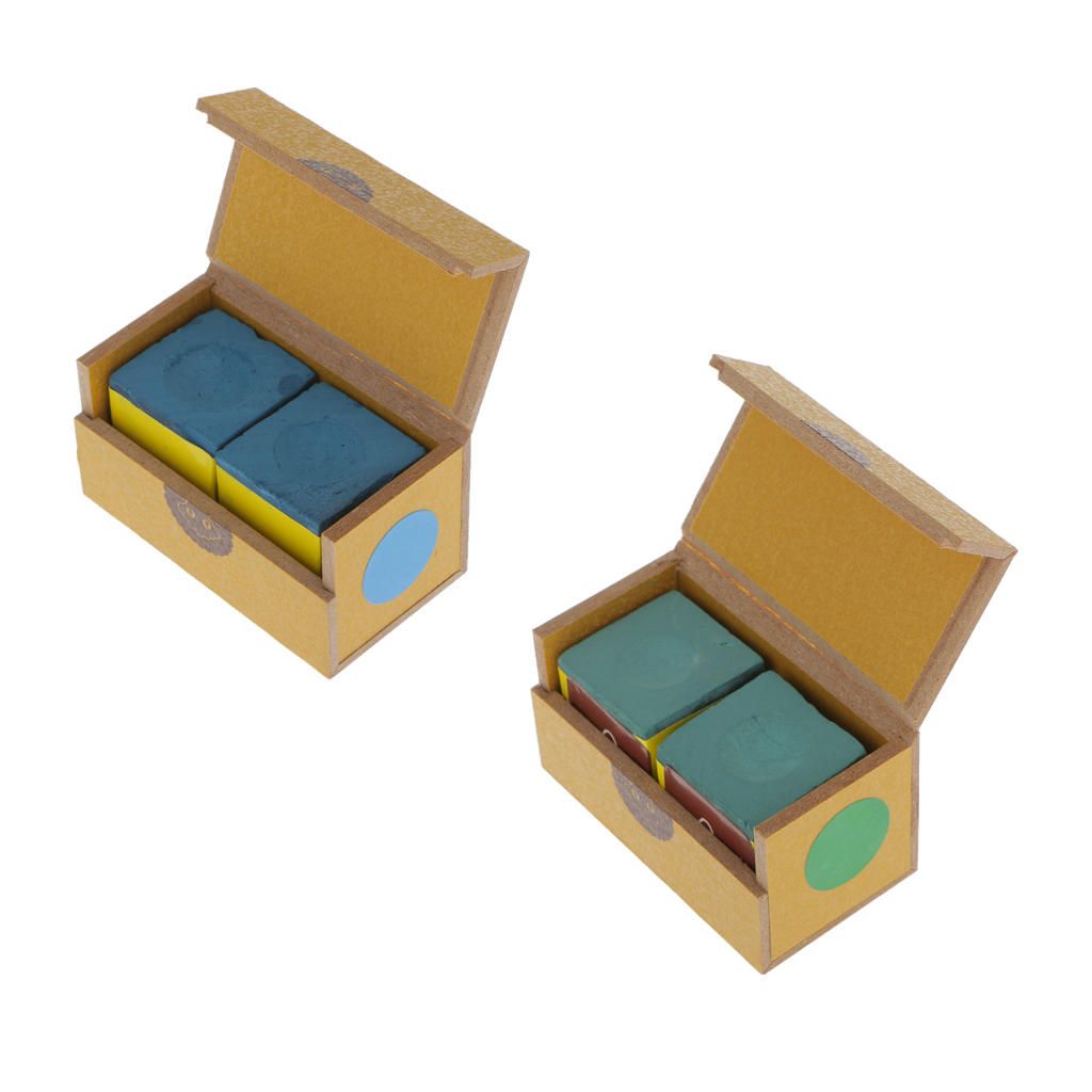 2 Pieces Cubes Pool Cue Tip Table Chalk Snooker Blue