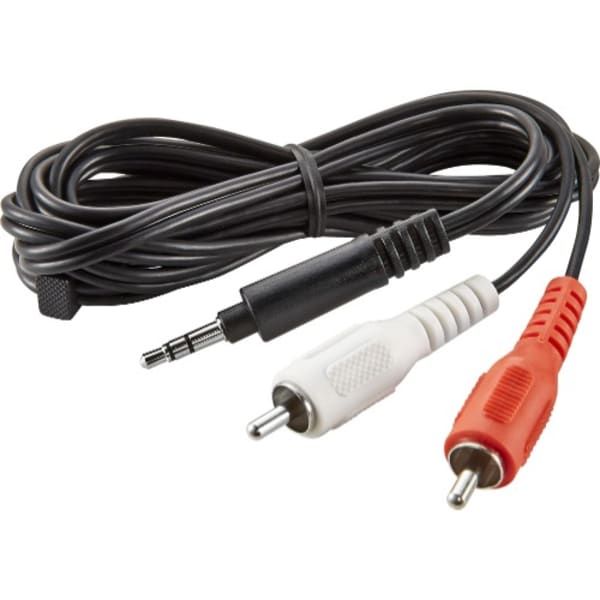 Black Long Audio Cable Mini Jack 3.5mm 2X RCA Male 5m