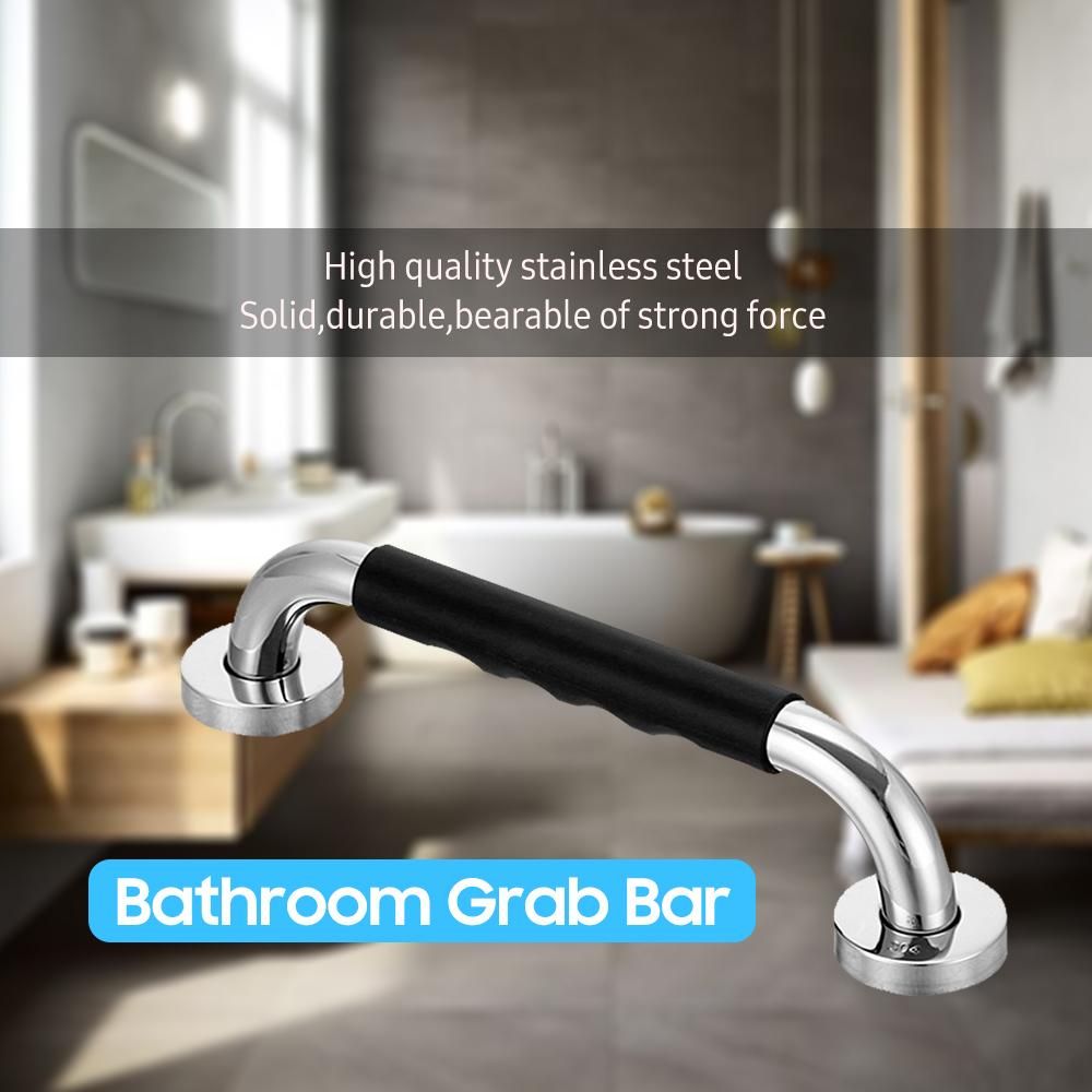 19.6 Inch Anti-Slip Shower Grab Bar Handle Stainless Steel Bathroom Grab Bar Silicone Covered Grip Wall Mount Safety Hand Rail Support  for Handicap Elderly Injury