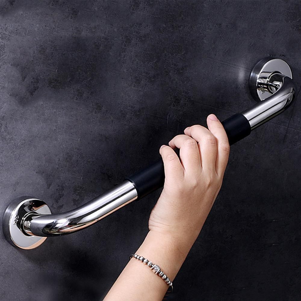 19.6 Inch Anti-Slip Shower Grab Bar Handle Stainless Steel Bathroom Grab Bar Silicone Covered Grip Wall Mount Safety Hand Rail Support  for Handicap Elderly Injury