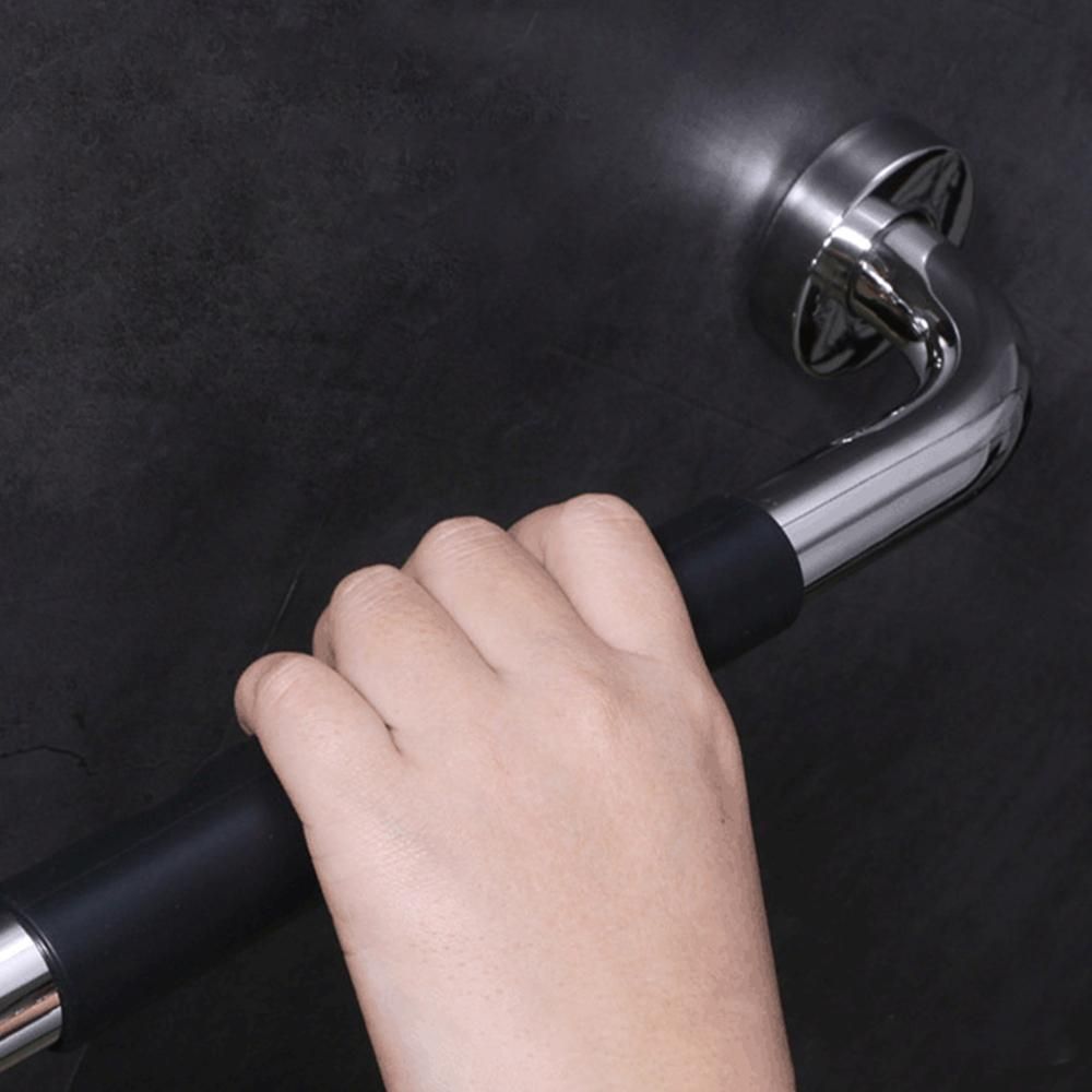 19.6 Inch Anti-Slip Shower Grab Bar Handle Stainless Steel Bathroom Grab Bar Silicone Covered Grip Wall Mount Safety Hand Rail Support  for Handicap Elderly Injury
