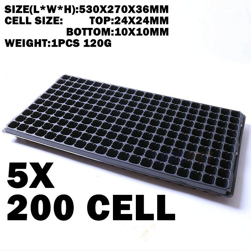 5PCS 32 50 72 105 128 200 Cells Plastic Nursery Tray Seed Tray Easy-Out Seed Sowing Flats Garden Tools Greenhouse Kit