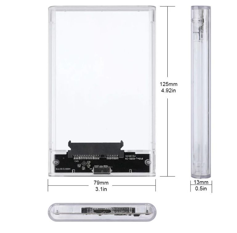 Transparent Box Notebook 2.5 Inch External Mobile Hard Disk