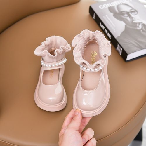 Girls Mary Jane Slip On Shoes Kids Flat Princess Shoes -Pink