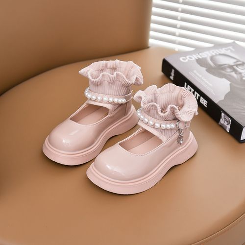 Girls Mary Jane Slip On Shoes Kids Flat Princess Shoes -Pink