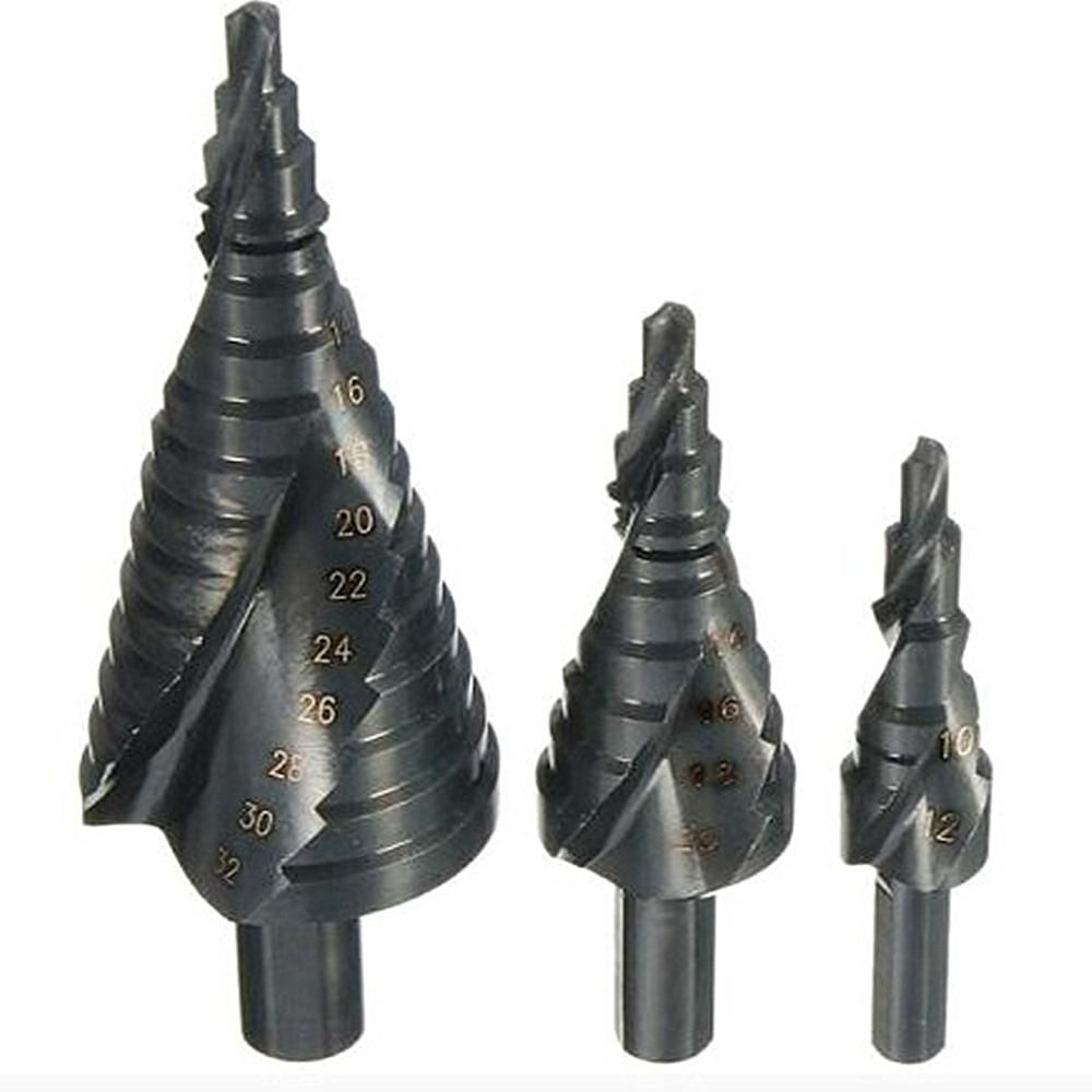 3PCS 4-12mm 4-20mm 4-32mm HSS Cobalt Step Drill Bit Set Wood Metal Hole Cutter Woodworking Industry Practical DIY Accessory