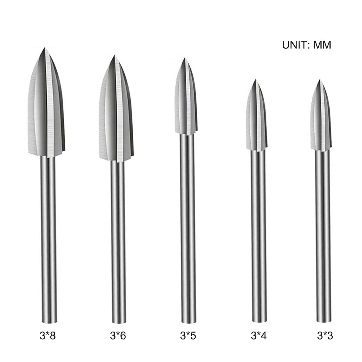 5PCS Wood Engraving Drill Bit Set,DIY Woodworking Carving