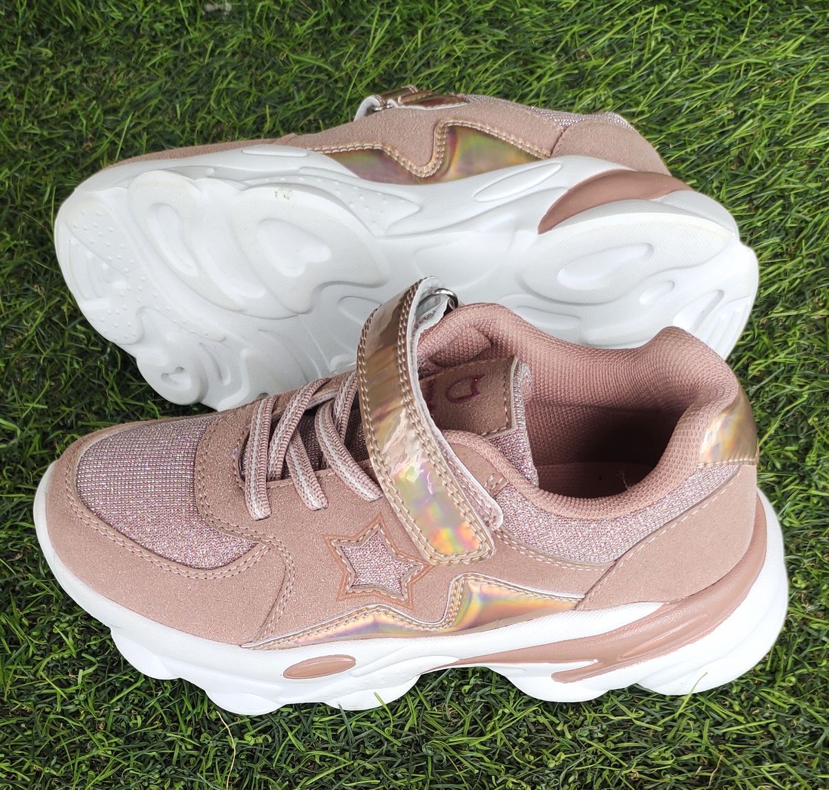 Children Girls Low-Cut Sneakers - Peach