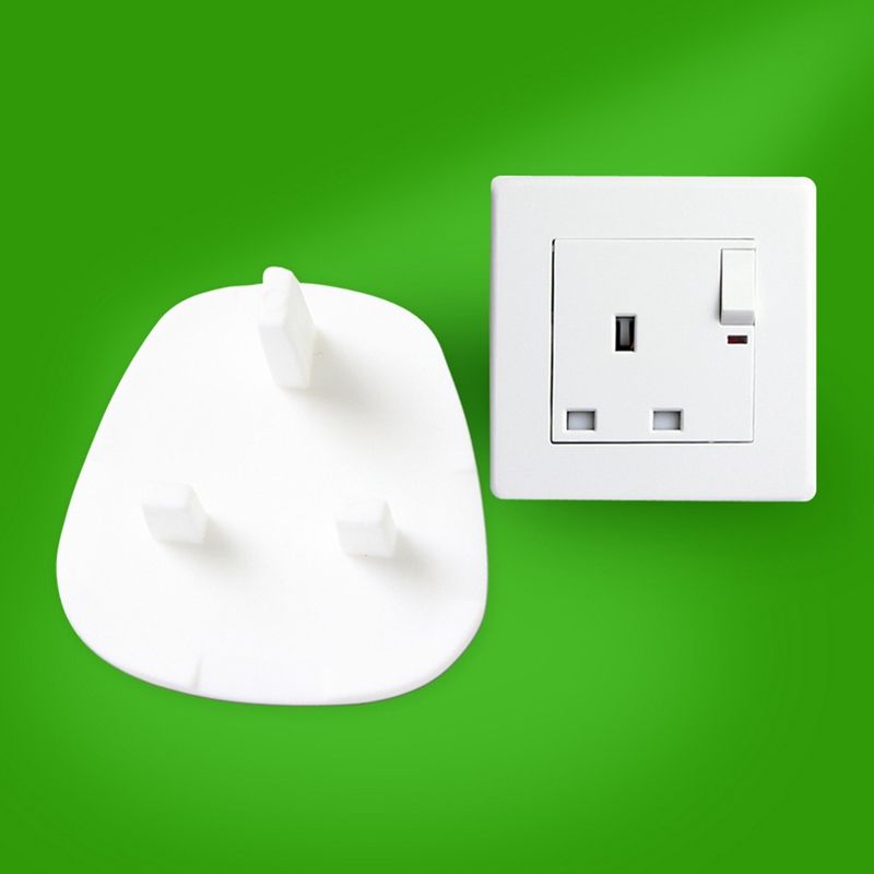 12 Pcs Plug Socket Covers Babies Children's Safety Protector For UK 3 Pin Sockets