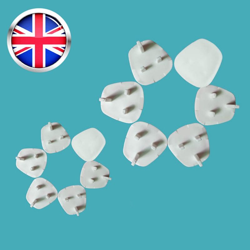 12 Pcs Plug Socket Covers Babies Children's Safety Protector For UK 3 Pin Sockets