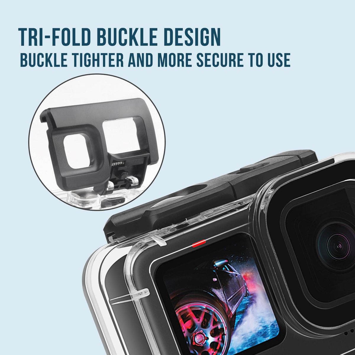 Action Camera Waterproof Case + Red Pink Purple Filter Set Replacement for GoPro Hero 9 GoPro Hero 10 Diving Surfing Snorkeling
