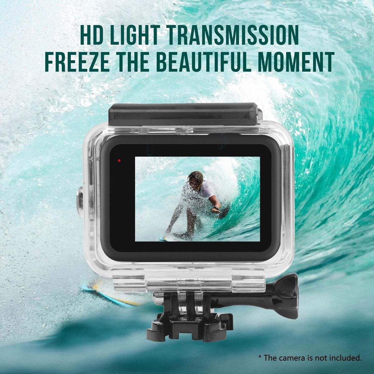 Action Camera Waterproof Case + Red Pink Purple Filter Set Replacement for GoPro Hero 9 GoPro Hero 10 Diving Surfing Snorkeling