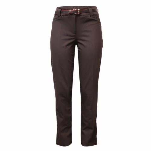 Turkish Wear Women's Belted Pants - Coffee Brown
