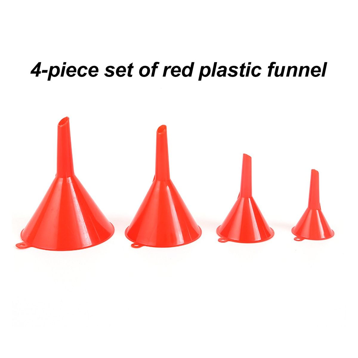 4-Pieces 4-Sizes Plastic Funnel Set For Car Oil, Gas And