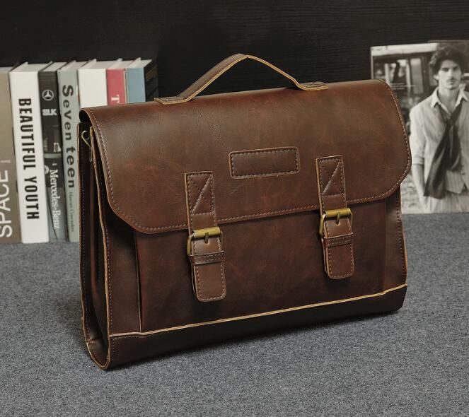 Original Design Men's Bag Business Bag Crazy Horse Leather
