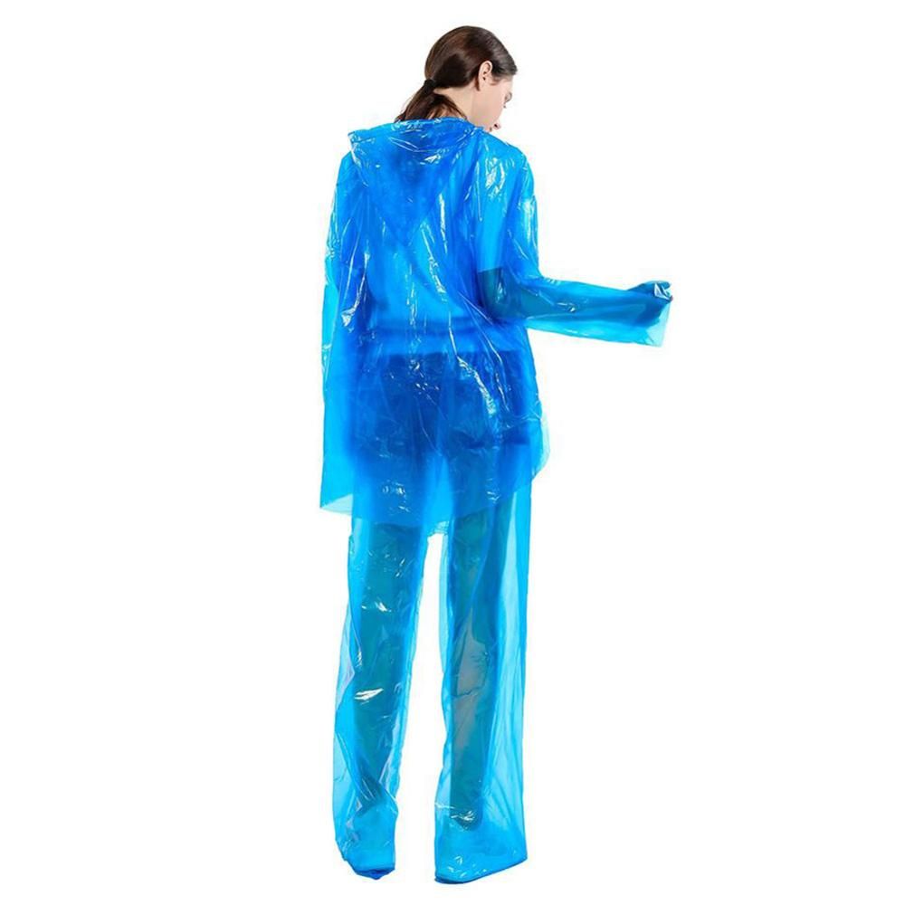 1 Set Waterproof Jacket PVC Reusable Hooded Raincoat