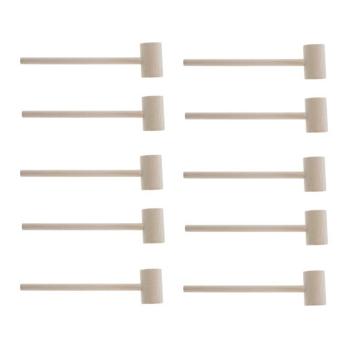 30x Leather Wooden Hammer Pounding Wooden Handle Lobster Mallet Gavel
