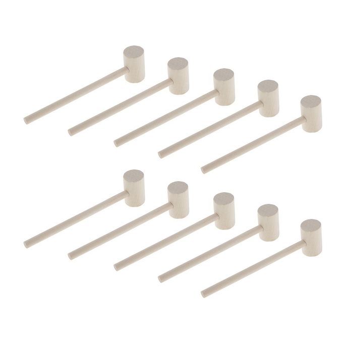 30x Leather Wooden Hammer Pounding Wooden Handle Lobster Mallet Gavel
