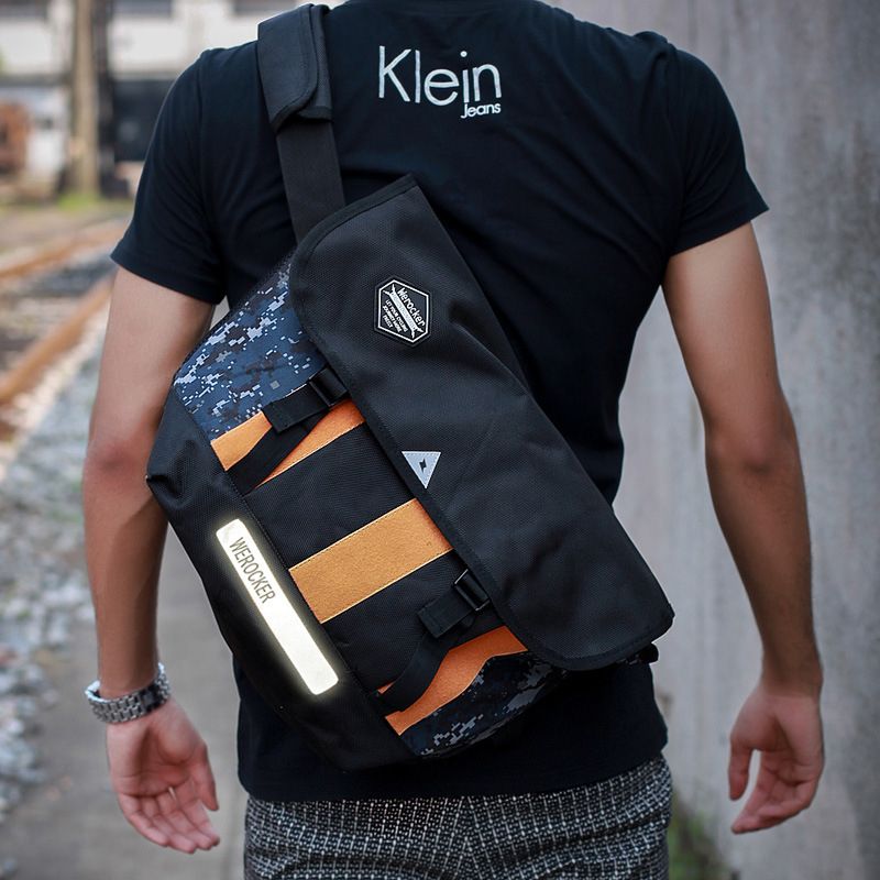 Men Bicycle Messenger Bag Reflective Tape Young Boys Laptop Bike Riding Uflage Bags Teenager Skateboard Bag Bolsa Deporte-