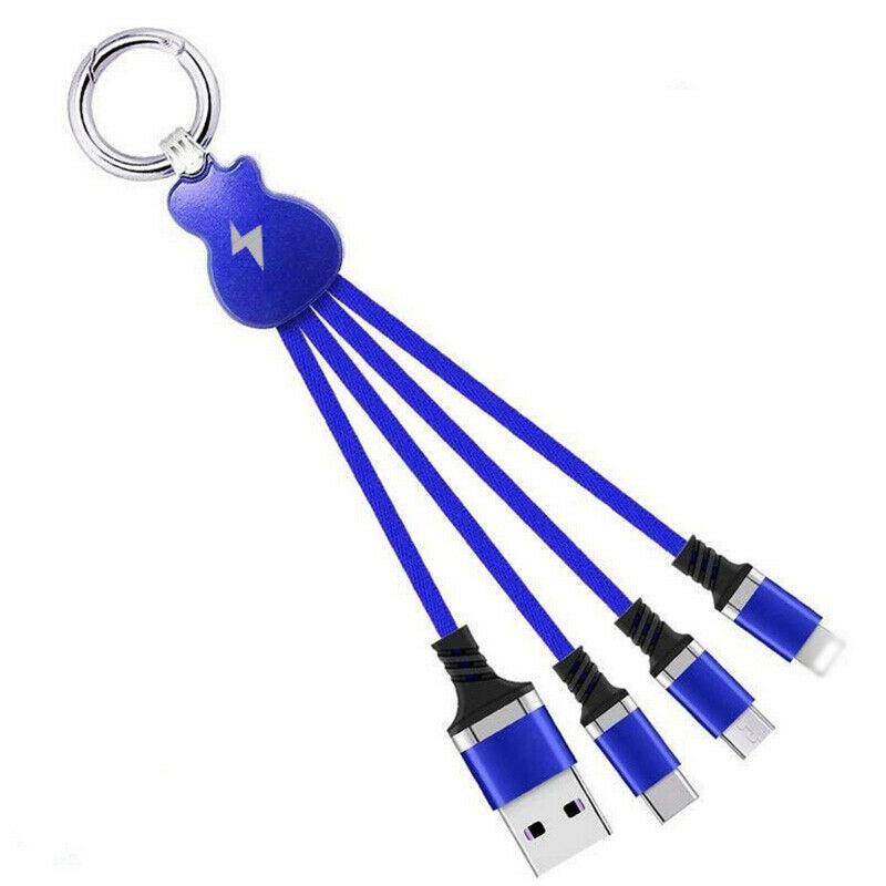 Multi 3 In 1 Micro USB TypeC Charging Cable Guitar Design Keychain Data Sync Line For iphone Lighting Cable IOS Android Samsung