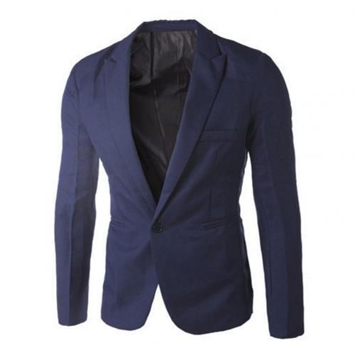 Men Casual Slim Suit  Collar One Button Suit Blazer