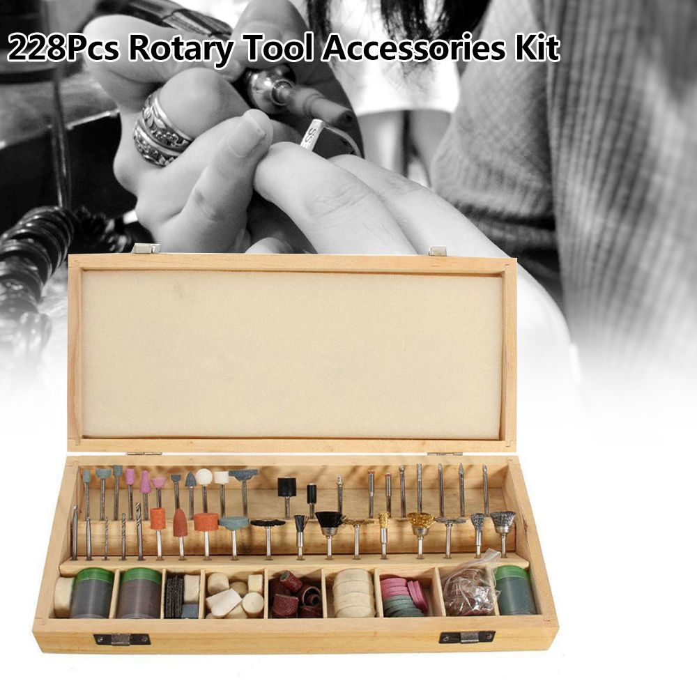 228Pcs Rotary Tool Accessories Kit Metal Wood Grinding
