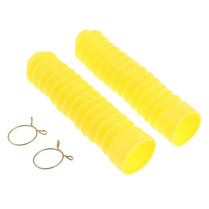 Motorcycle Rubber Front Fork Gaiters Dust Cover Boots Yellow