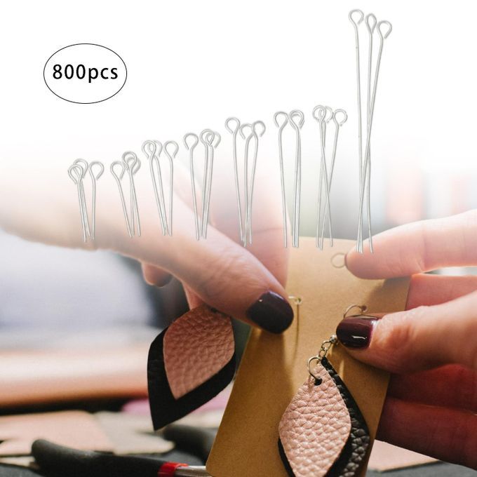 Set Of 800 Silver Eye Pins Accessories Set DIY Jewelry Eye Pins 800Pcs