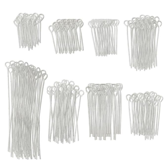 Set Of 800 Silver Eye Pins Accessories Set DIY Jewelry Eye Pins 800Pcs