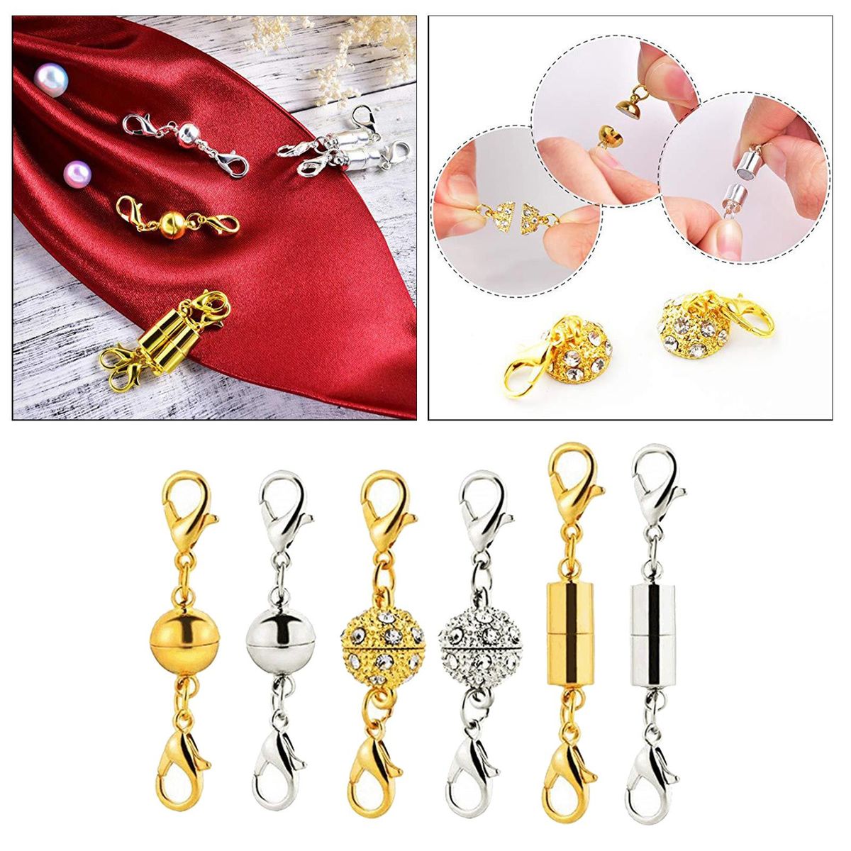 2X 6Pcs Necklace  Clasp Closure Bracelet Lobster