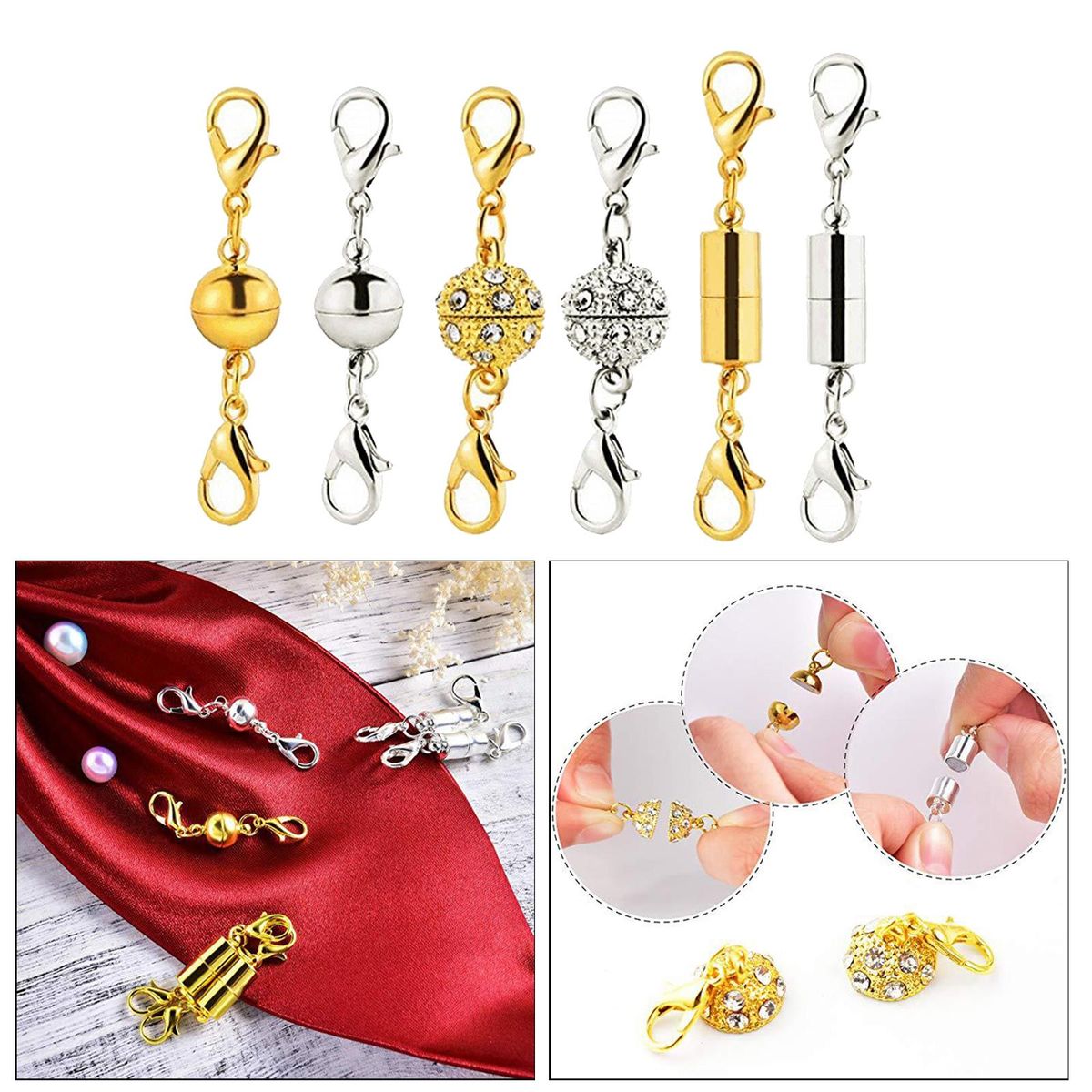 2X 6Pcs Necklace  Clasp Closure Bracelet Lobster