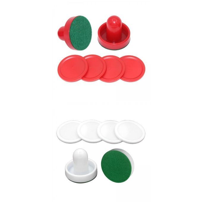 2x 2PCS Plastic Air Hockey Pushers And 4PCS Pucks Small Size For Game