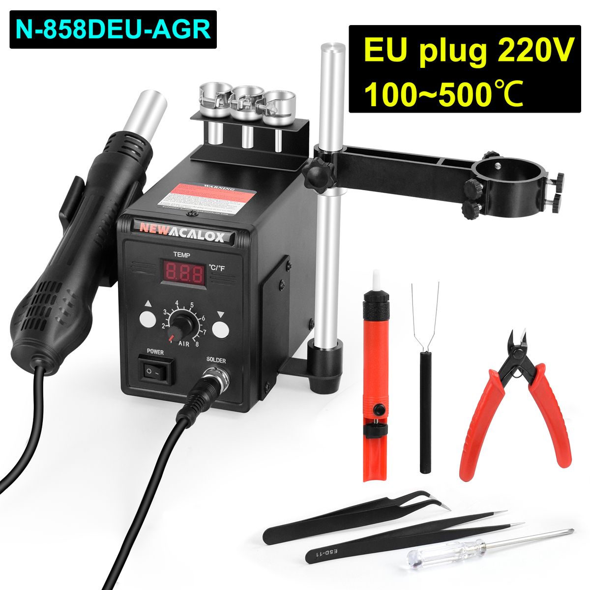 NEWACALOX EU 220V 700W Hot Air Soldering SMD Rework Station