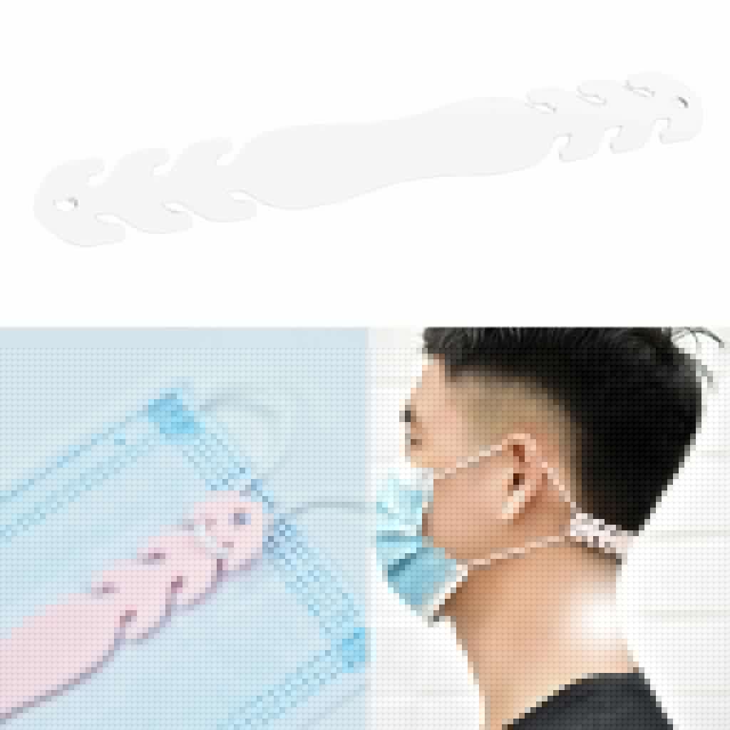 1x Mask Ear Cord Extension Buckle Adjustable Ear Hook Prevent White