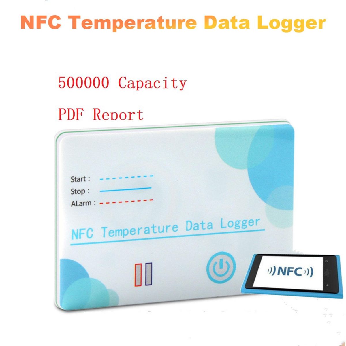 NFC Temperature Data Disposable Single Use PDF Report Temperature Recorder NFC K2 Temperature Record Instrument