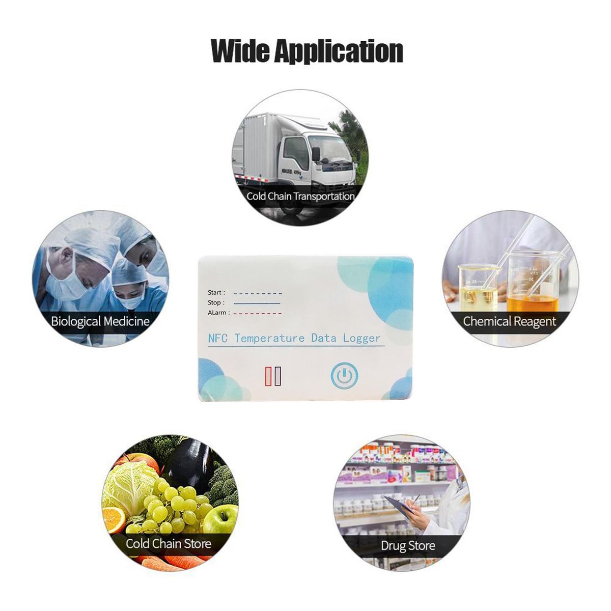 NFC Temperature Data Disposable Single Use PDF Report Temperature Recorder NFC K2 Temperature Record Instrument