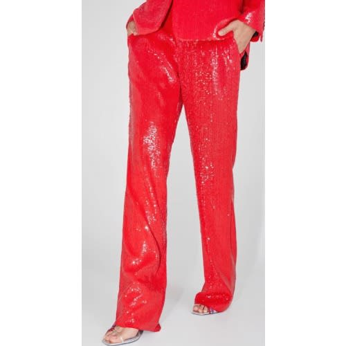 Red Sequin Pants