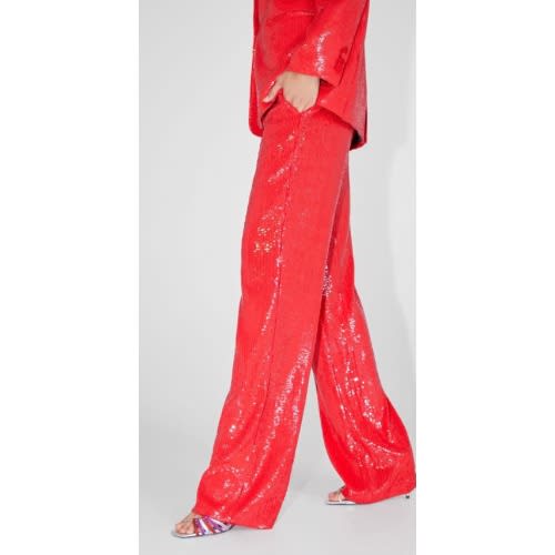 Red Sequin Pants