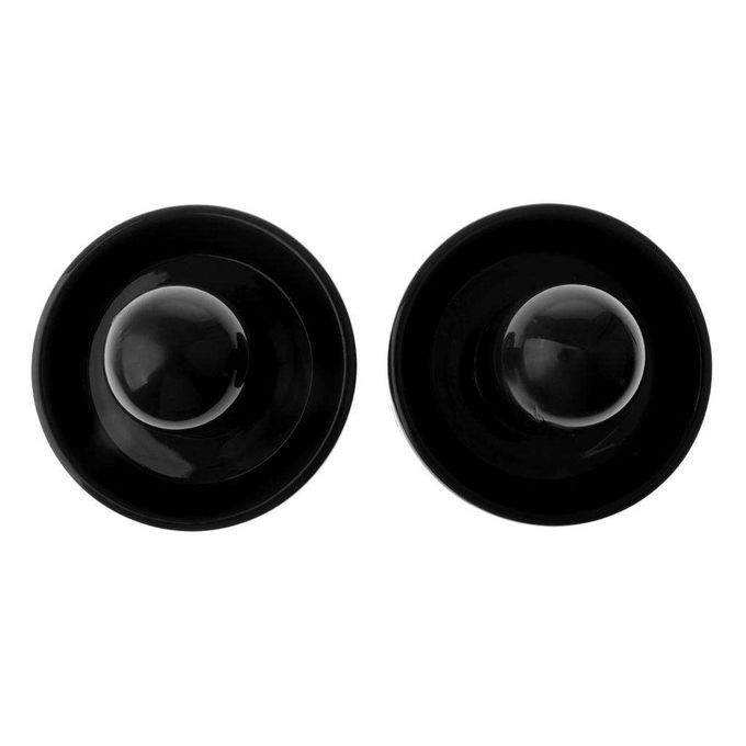 2Pcs Hard Plastic Air Hockey Table Felt Pusher Indoor Medium Black