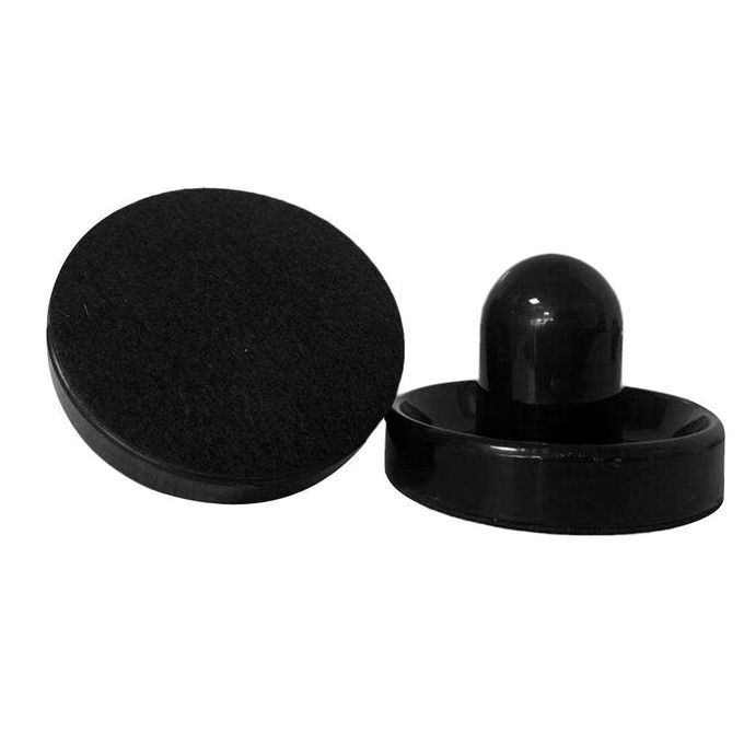 2Pcs Hard Plastic Air Hockey Table Felt Pusher Indoor Medium Black