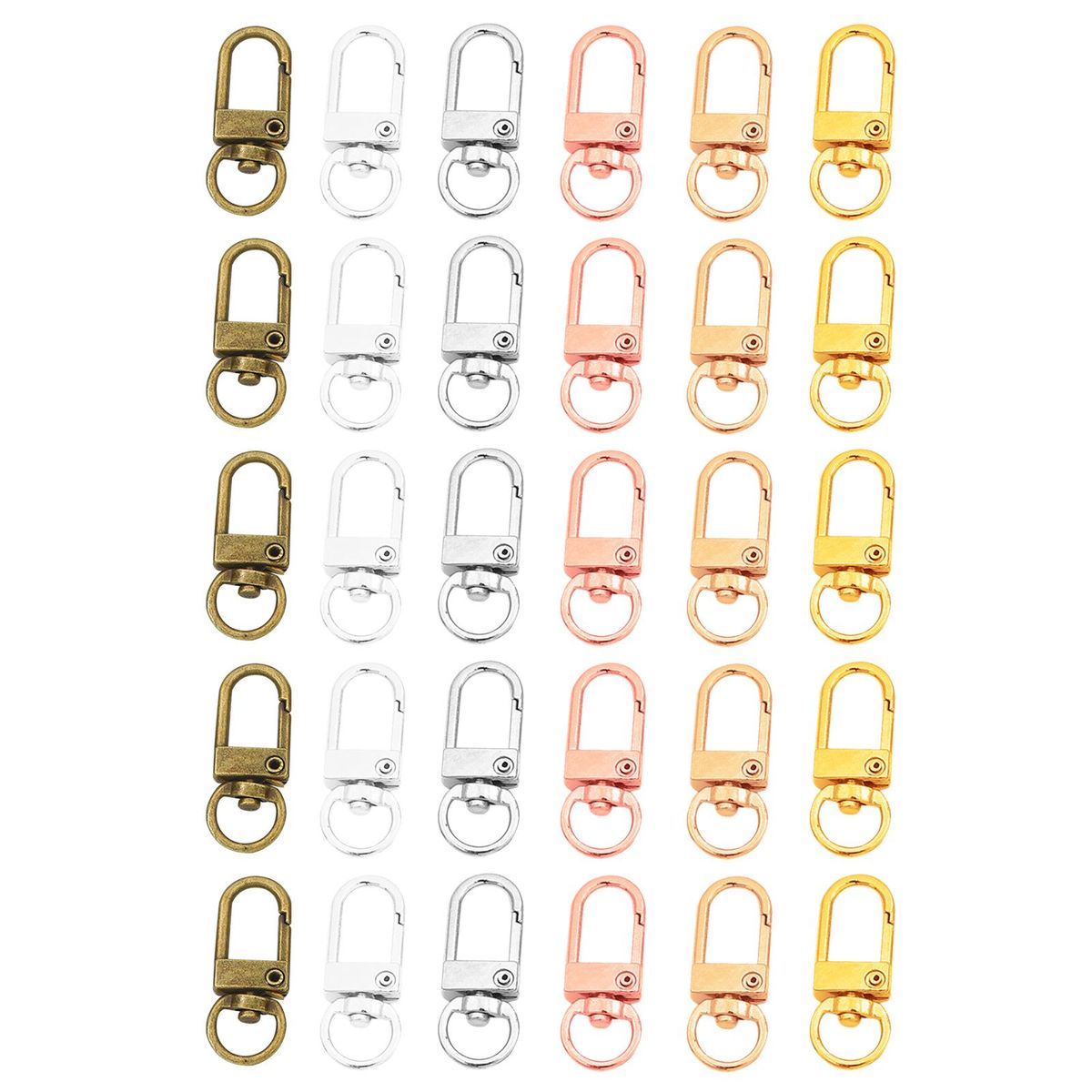 Clasp Hooks Clips Small Size Colorful For Crafts Rectangle 30pcs
