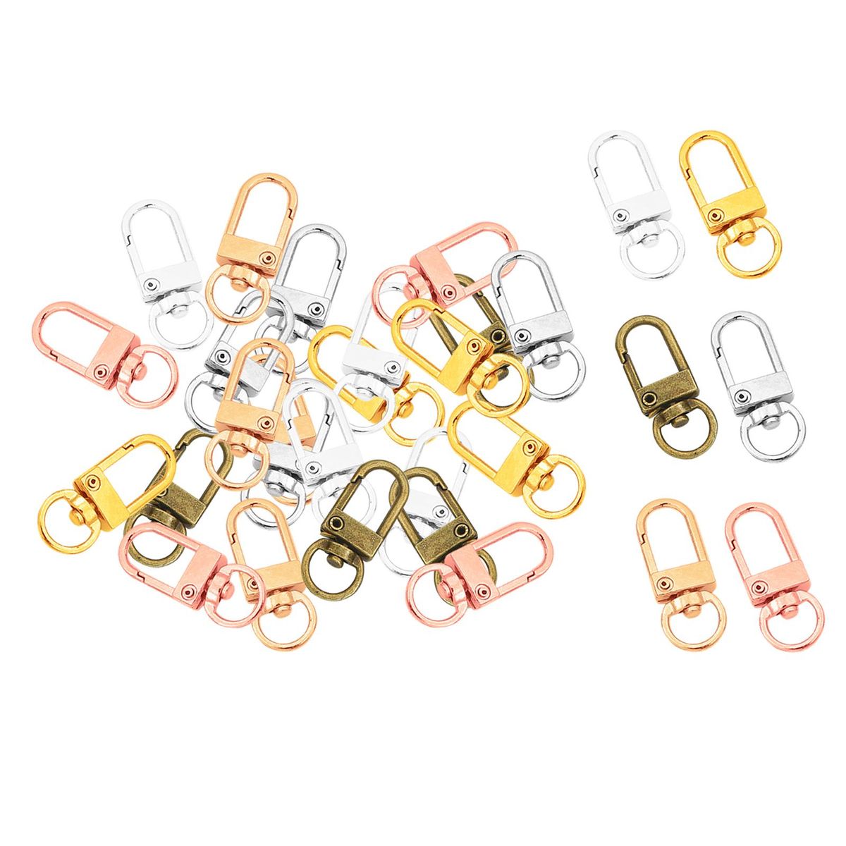 Clasp Hooks Clips Small Size Colorful For Crafts Rectangle 30pcs