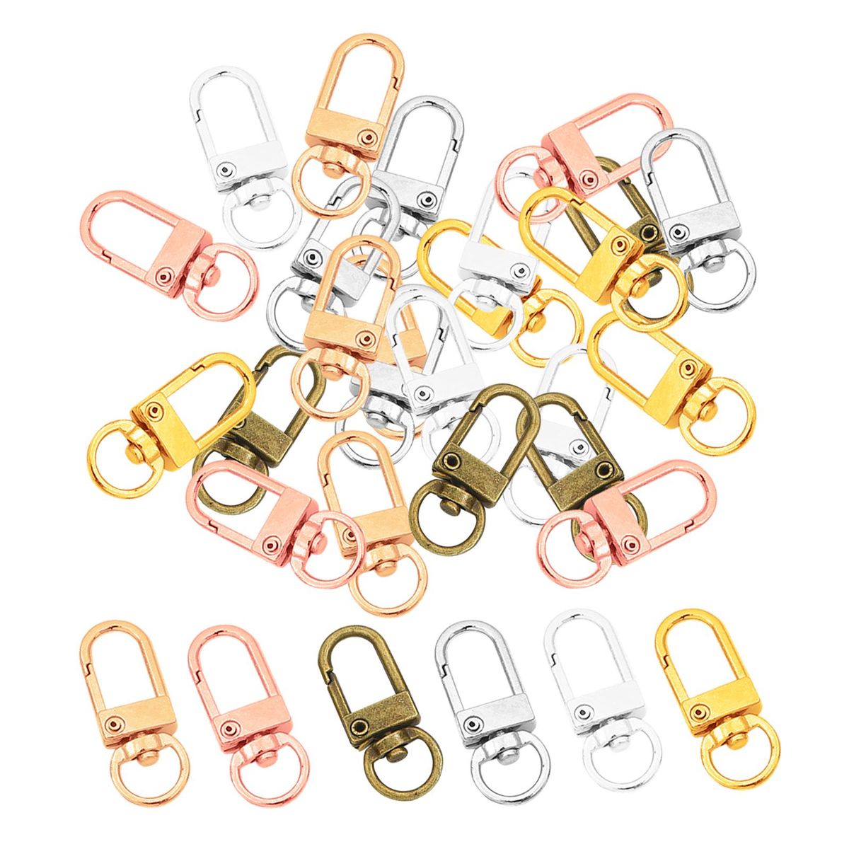 Clasp Hooks Clips Small Size Colorful For Crafts Rectangle 30pcs