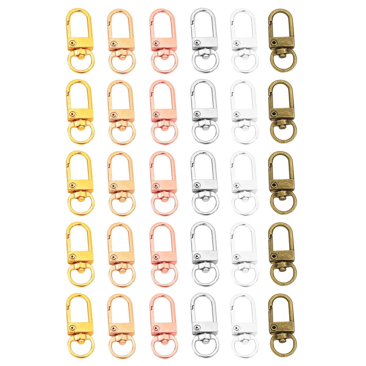 Clasp Hooks Clips Small Size Colorful For Crafts Rectangle 30pcs