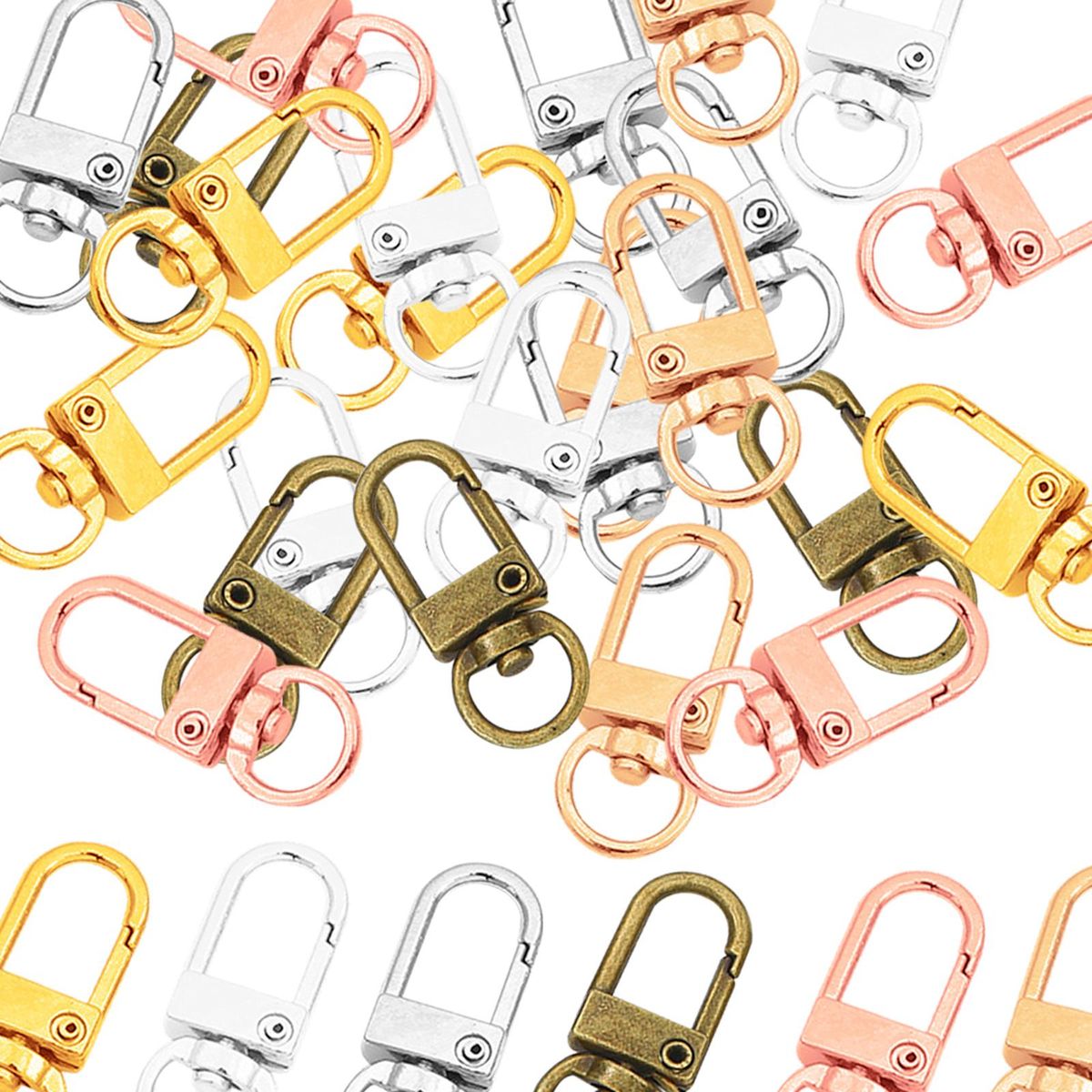 Clasp Hooks Clips Small Size Colorful For Crafts Rectangle 30pcs