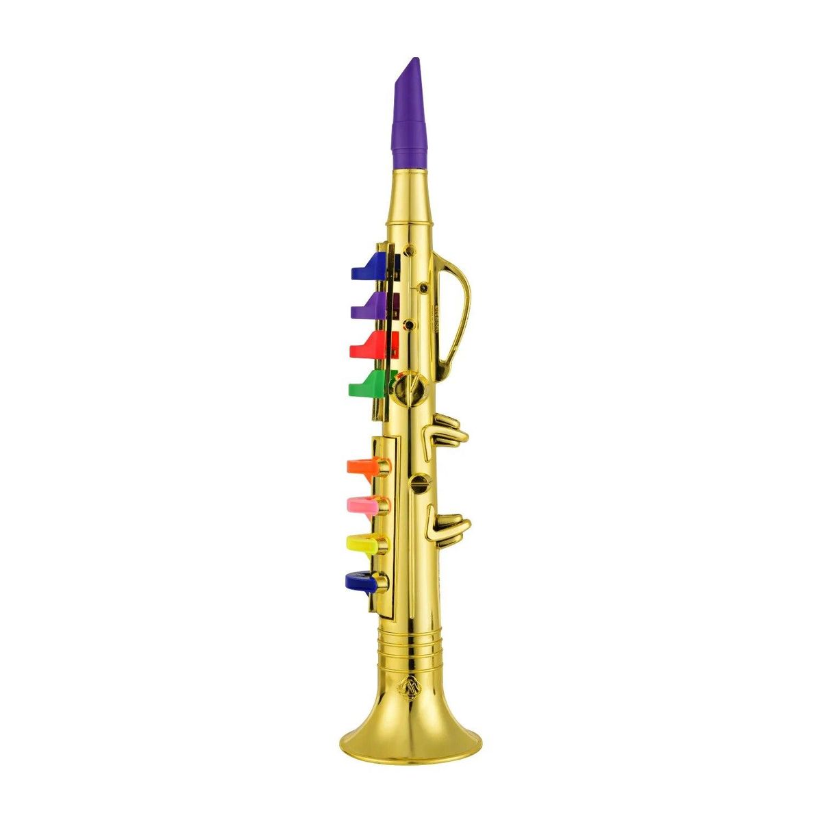 Musical Wind Instruments Clarinet for Kids Toddlers ABS Metallic Gold Clarinet with 8 Colored Keys