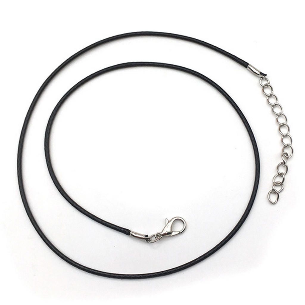 100 Waxed Necklace Cord Chain W/ Lobster Claw Clasp DIY Jewelry Black