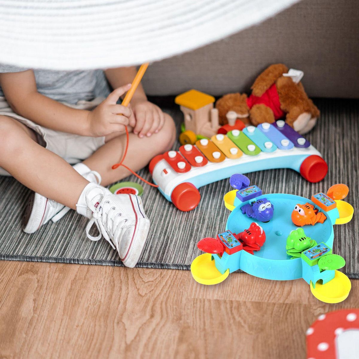 Parent-Child Interaction Toys Feeding Frog Swallow Beads Table Game Hungry Frog Child Educational Toys Gift For Kids