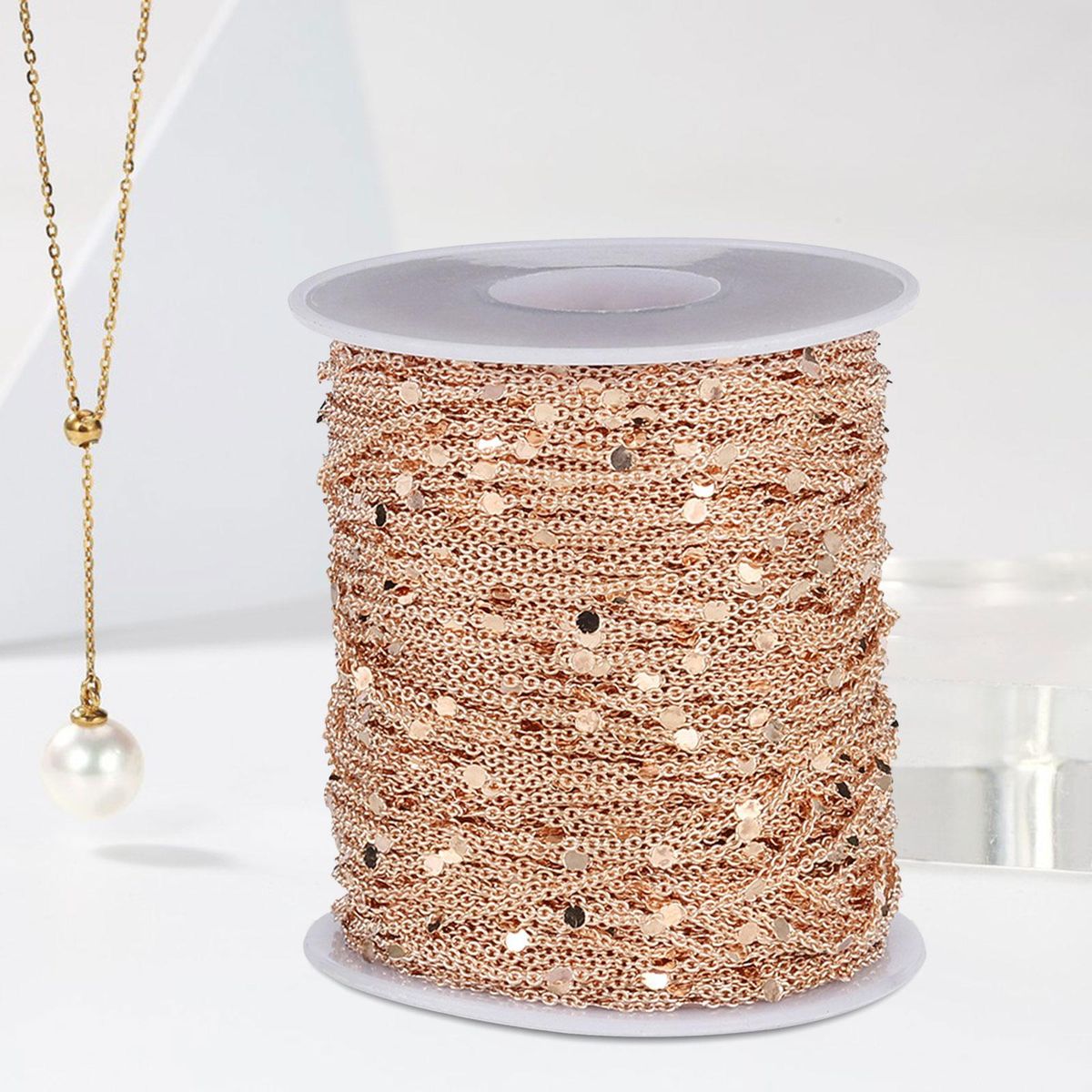 Chains For Necklace Bracelet 2M Keychain Pink Aureate